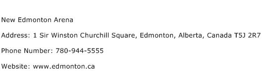New Edmonton Arena Address Contact Number
