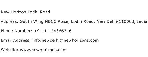 New Horizon Lodhi Road Address Contact Number
