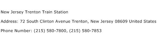 New Jersey Trenton Train Station Address Contact Number