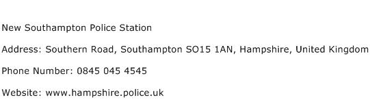 New Southampton Police Station Address Contact Number