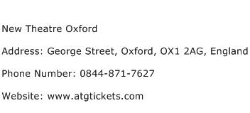 New Theatre Oxford Address Contact Number