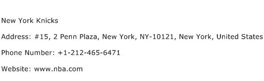 New York Knicks Address Contact Number