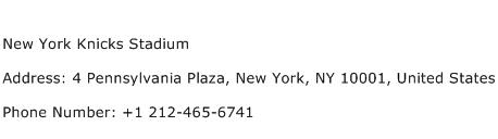 New York Knicks Stadium Address Contact Number