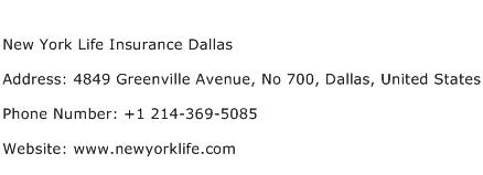 New York Life Insurance Dallas Address Contact Number