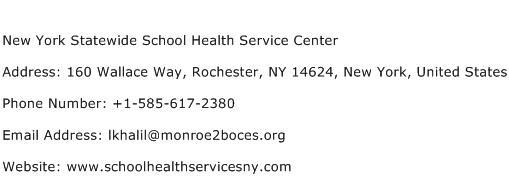 New York Statewide School Health Service Center Address Contact Number