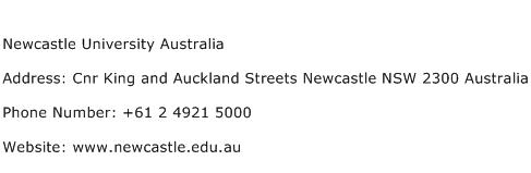 Newcastle University Australia Address Contact Number