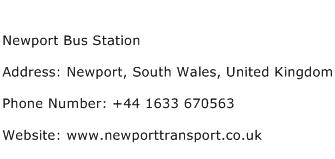 newport bus station address number email