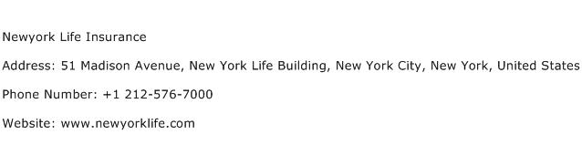 Newyork Life Insurance Address Contact Number