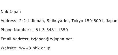 Nhk Japan Address Contact Number