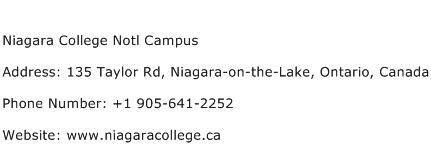 Niagara College Notl Campus Address Contact Number