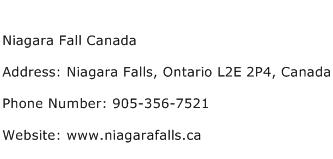 Niagara Fall Canada Address Contact Number