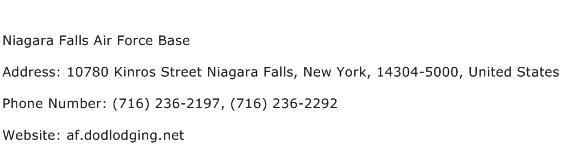 Niagara Falls Air Force Base Address Contact Number