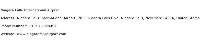 Niagara Falls International Airport Address Contact Number