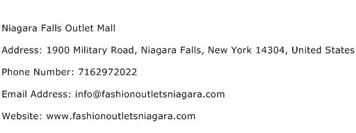 Niagara Falls Outlet Mall Address Contact Number