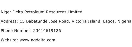 Niger Delta Petroleum Resources Limited Address Contact Number