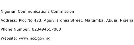 Nigerian Communications Commission Address Contact Number