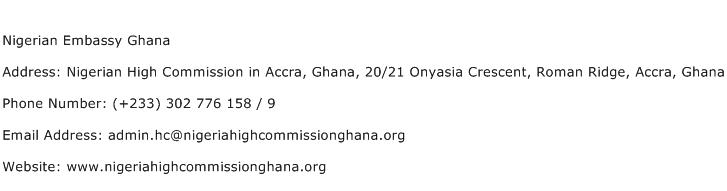 Nigerian Embassy Ghana Address Contact Number Of Nigerian Embassy Ghana