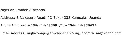 Nigerian Embassy Rwanda Address Contact Number