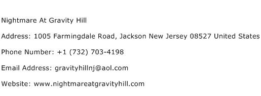 Nightmare At Gravity Hill Address Contact Number