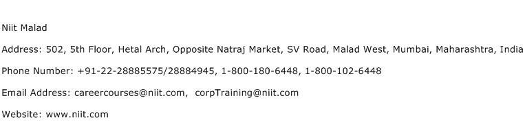 Niit Malad Address Contact Number
