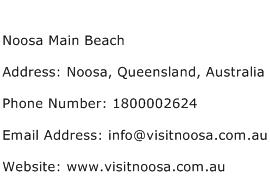 Noosa Main Beach Address Contact Number