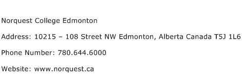 Norquest College Edmonton Address Contact Number