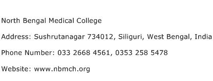 North Bengal Medical College Address Contact Number