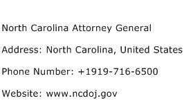 North Carolina Attorney General Address Contact Number