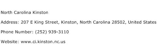 North Carolina Kinston Address Contact Number