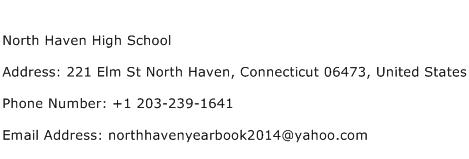 North Haven High School Address Contact Number