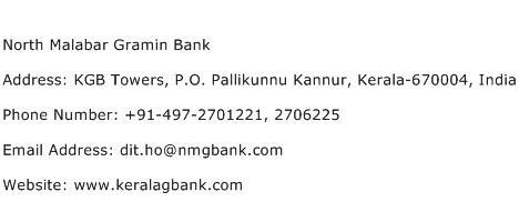 North Malabar Gramin Bank Address Contact Number