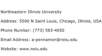 Northeastern Illinois University Address Contact Number