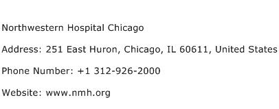 Northwestern Hospital Chicago Address Contact Number