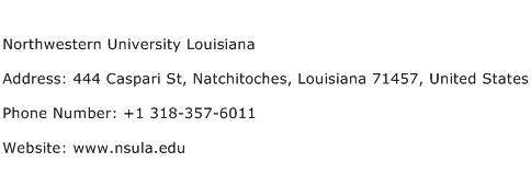 Northwestern University Louisiana Address Contact Number
