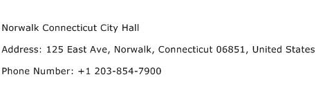 Norwalk Connecticut City Hall Address Contact Number