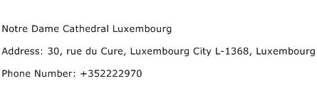 Notre Dame Cathedral Luxembourg Address Contact Number