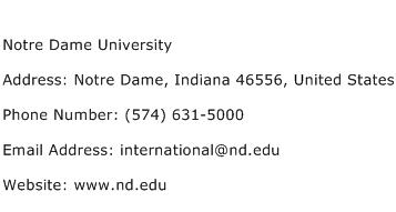 Notre Dame University Address Contact Number