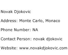 Novak Djokovic Address Contact Number