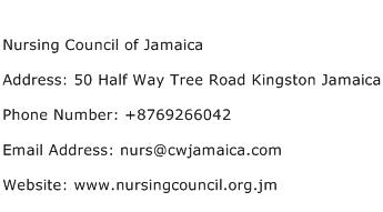 Nursing Council of Jamaica Address Contact Number