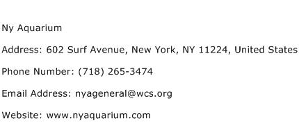 Ny Aquarium Address Contact Number