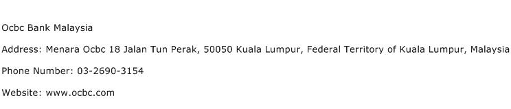Ocbc Bank Malaysia Address Contact Number