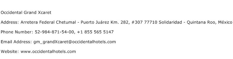 Occidental Grand Xcaret Address Contact Number