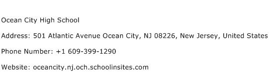 Ocean City High School Address Contact Number