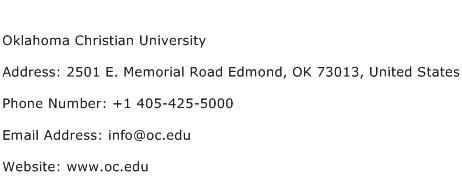 Oklahoma Christian University Address Contact Number