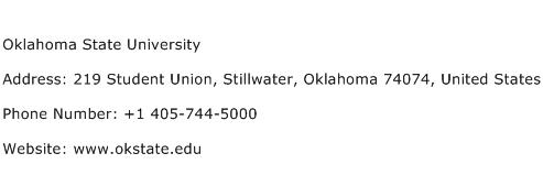 Oklahoma State University Address Contact Number
