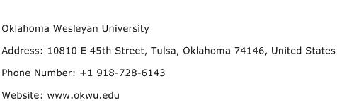 Oklahoma Wesleyan University Address Contact Number