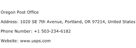 Oregon Post Office Address Contact Number
