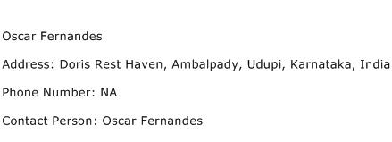 Oscar Fernandes Address Contact Number