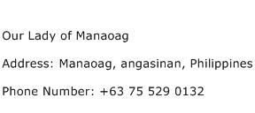 Our Lady of Manaoag Address Contact Number