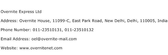 Overnite Express Ltd Address Contact Number